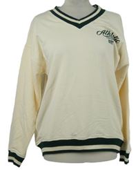 Pánská smetanová mikina s nápisem a pruhy River Island 