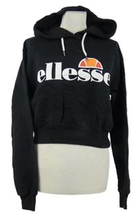 Dámská černá crop mikina s logem a kapucí Ellesse 