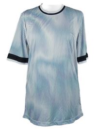 Pánské modro-zeleno-bílé proužkované sportovní tričko 