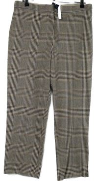 Nové - Dámské vínovo-modro-oranžové vzorované vlněné kalhoty M&S