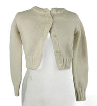 Dámský béžový crop propínací svetr Zara 