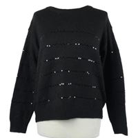 Dámský černý svetr s flitry Up2Fashion 