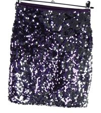 Dámská fialovo-stříbrná flitrová sukně Cotton Club 