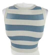 Dámský smetanovo-modrý pruhovaný pletený crop top Zara 