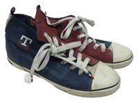 Pánské vínovo-tmavomodro-bílé kotníkové tenisky Tommy Hilfiger vel. 40