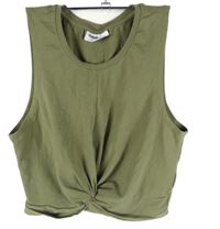 Dámský khaki crop top s řasením Noisy May 