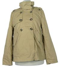 Dámský béžový plátěný krátký kabát H&M