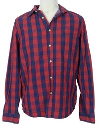 Pánská červeno-modrá kostkovaná košile H&M
