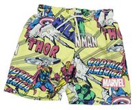 Žluté plážové kraťasy s Avengers Marvel