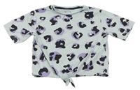 Světlemodré crop tričko s flíčky Matalan