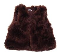 Mahagonová kožešinová podšitá vesta Next