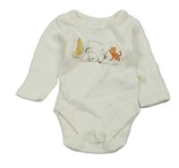 Smetanové žebrované body s medvídkem Pú M&S