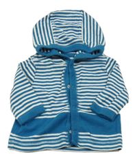 Modro-bílá pruhovaná propínací mikina s kapucí GAP