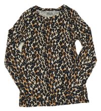 Bílo-černo-oranžové vzorované žebrované triko Next