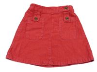 Tmavorůžová manšestrová sukně Next