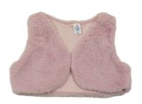 Světlerůžová kožešinová vesta Topolino