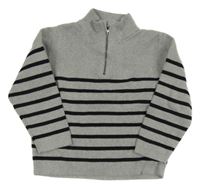 Šedo-černý pruhovaný svetr H&M