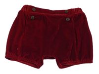 Červené plyšové kraťasy s knoflíčky George