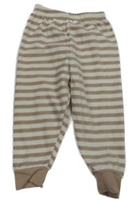 Béžovo-bílé pruhované fleecové pyžamové kalhoty Matalan