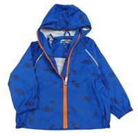Modrá nepromokavá bunda s dinosaury a kapucí C&A