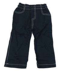 Tmavomodré plátěné kalhoty