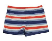 Modro-červeno-bílé pruhované nohavičkové plavky Rebel