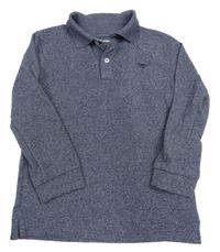 Tmavomodré melírované polo triko Next