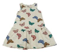 Bílé květované šaty s motýlky H&M