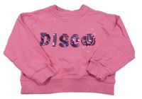 Růžová mikina s flitrovým nápisem John Lewis