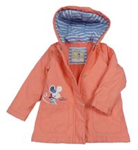 Lososová nepromokavá jarní bunda s kapucí