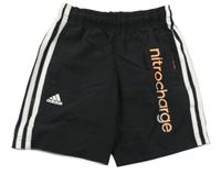 Černé šusťákové sportovní kraťasy Adidas
