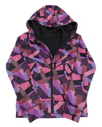 Černo-růžovo-fialová softshellová bunda s kapucí Dunnes Stores
