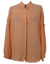 Dámská oranžová šifonová halenka s madeirou Lola Palringer