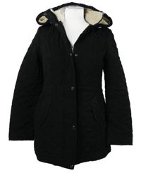 Dámská černá šusťáková prošívaná zateplená parka s kapucí Tomstory