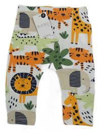 Nové - Bílé legíny se zvířaty Baby