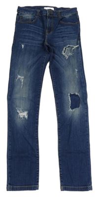 Modré skinny rifle s prošoupáním Zara