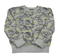 Šedá mikina s nápisy 