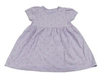 Lila bavlněné šaty s kytičkami 