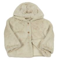 Smetanový kožešinový podšitý kabát s kapucí s oušky M&S