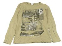 Béžové triko s městem Chapter young
