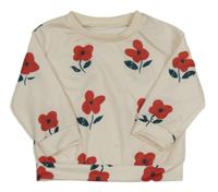 Smetanová mikina s kytičkami SHEIN