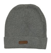 Šedá žebrovaná čepice s nášivkou 