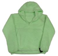 Nové - Neonově zelená huňatá mikina s kapucí Dunnes