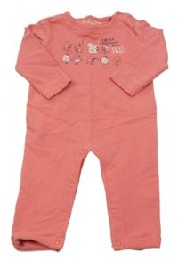 Růžový overal s nápisem a ptáčky S. Oliver