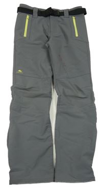 Šedé šusťákové outdoorové kalhoty s páskem Quechua