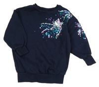 Tmavomodrá dlouhá mikina s flitry George