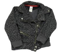 Tmavošedo-černá leopardí tepláková bunda C&A