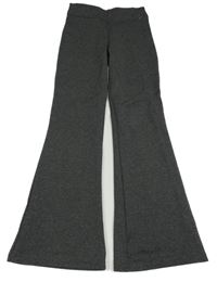 Tmavošedé melírované flare kalhoty M&S