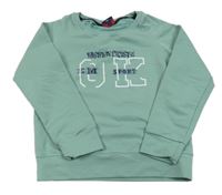 Zelenošedá mikina s nápisem 