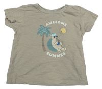 Světlehnědé tričko s obrázkem C&A